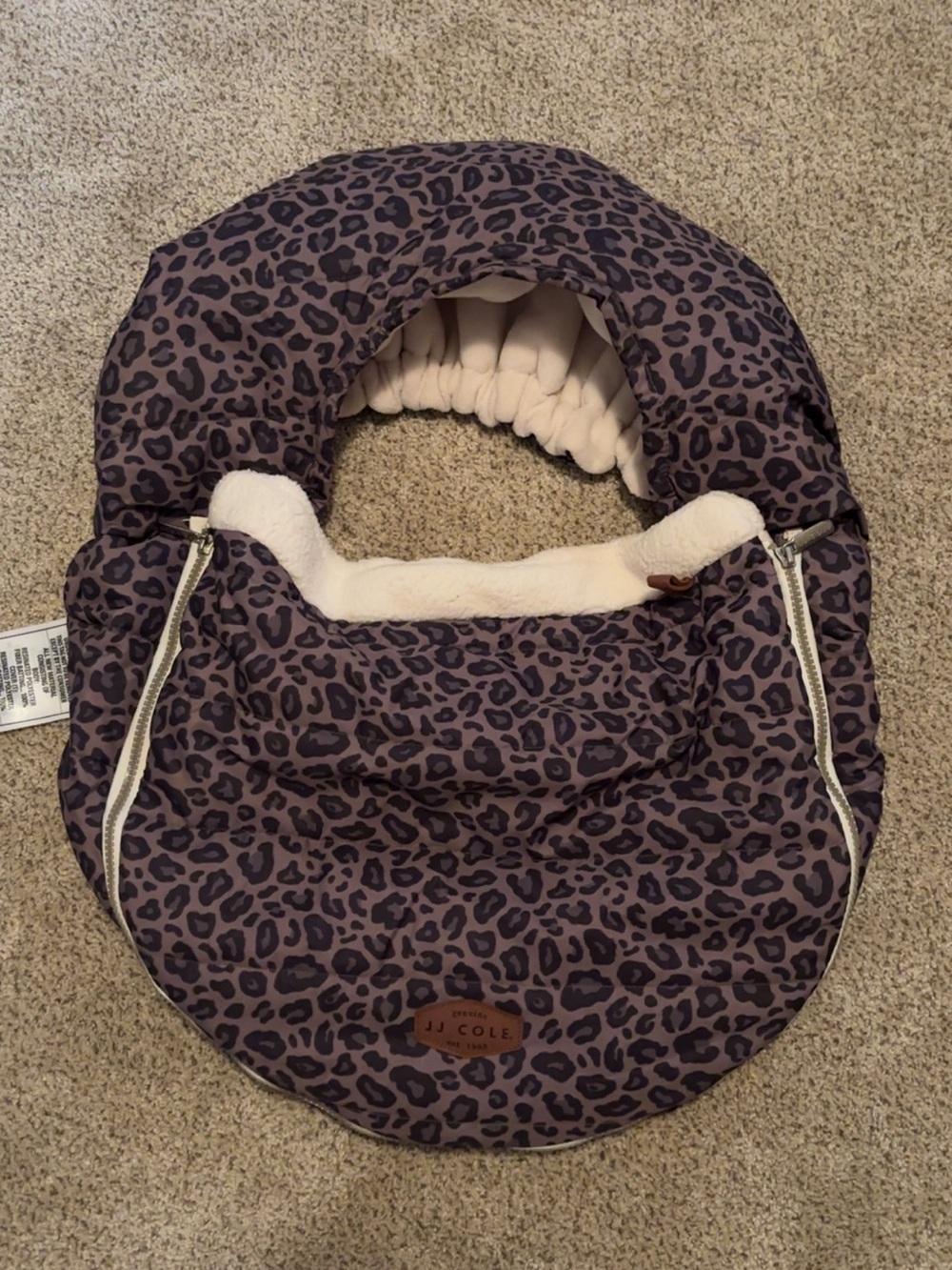 JJ Cole Leopard Print Infant Head Support - Brown and Cream